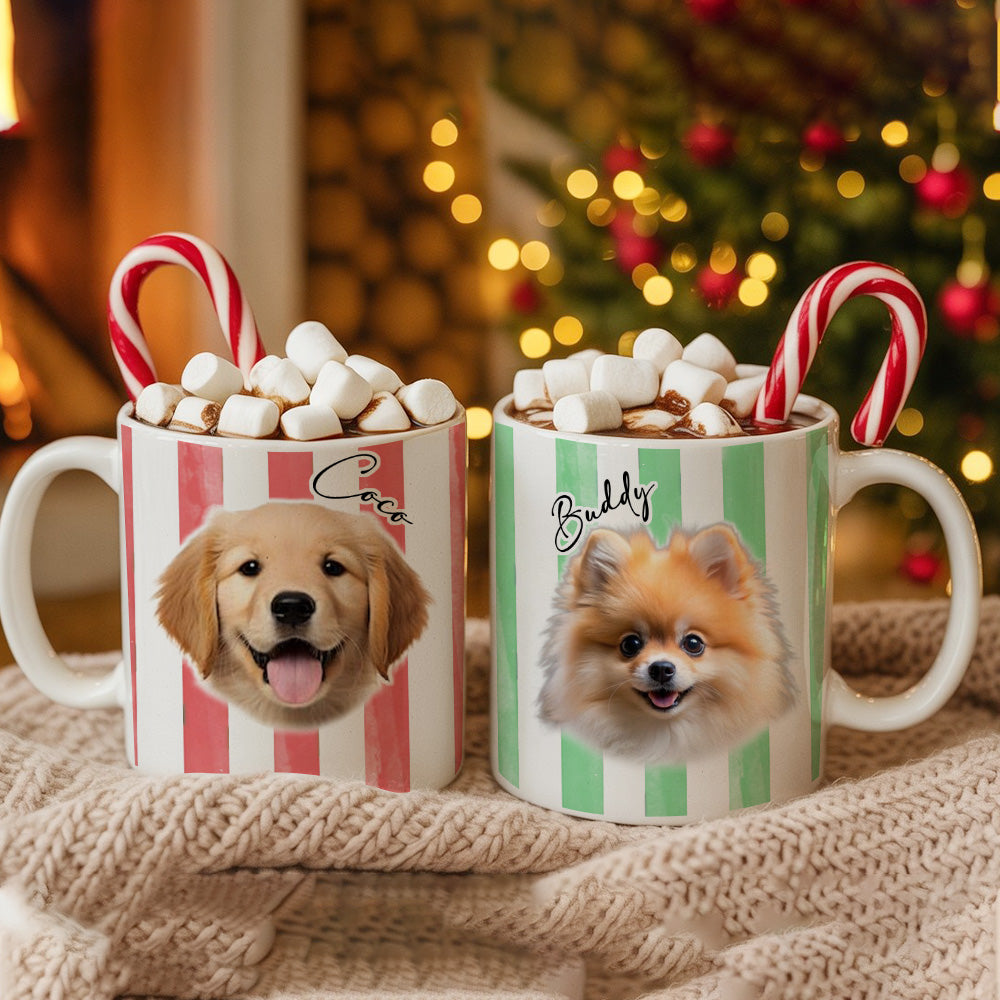 Personalized Pet Photo and Name Mug – Custom Dog and Cat Coffee Cup, Custom Pet Portrait Ceramic Mug, Cute Pet Lover Gift