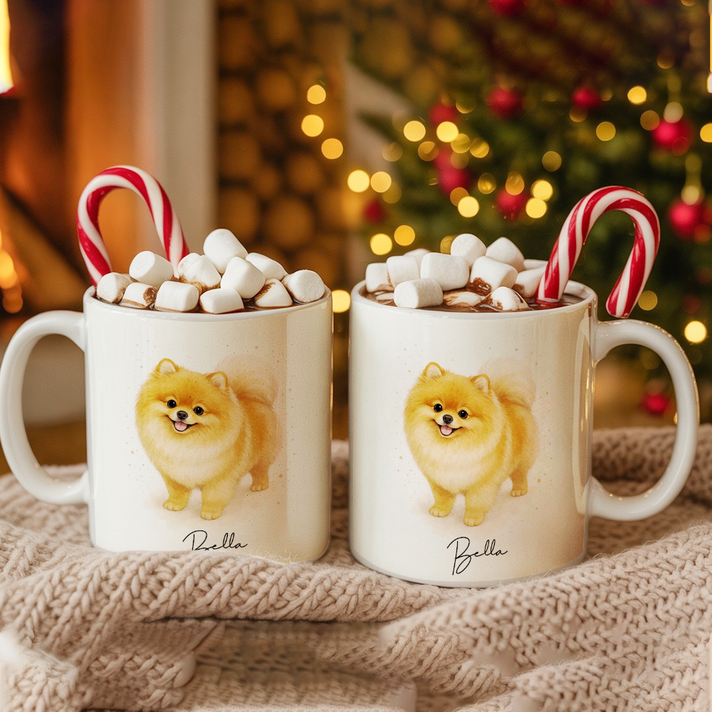 Personalized Pet Portrait Mug – Custom Dog Photo Mug, Pet Art Style 1 Ceramic Cup, Unique Gift for Pet Lovers TH99