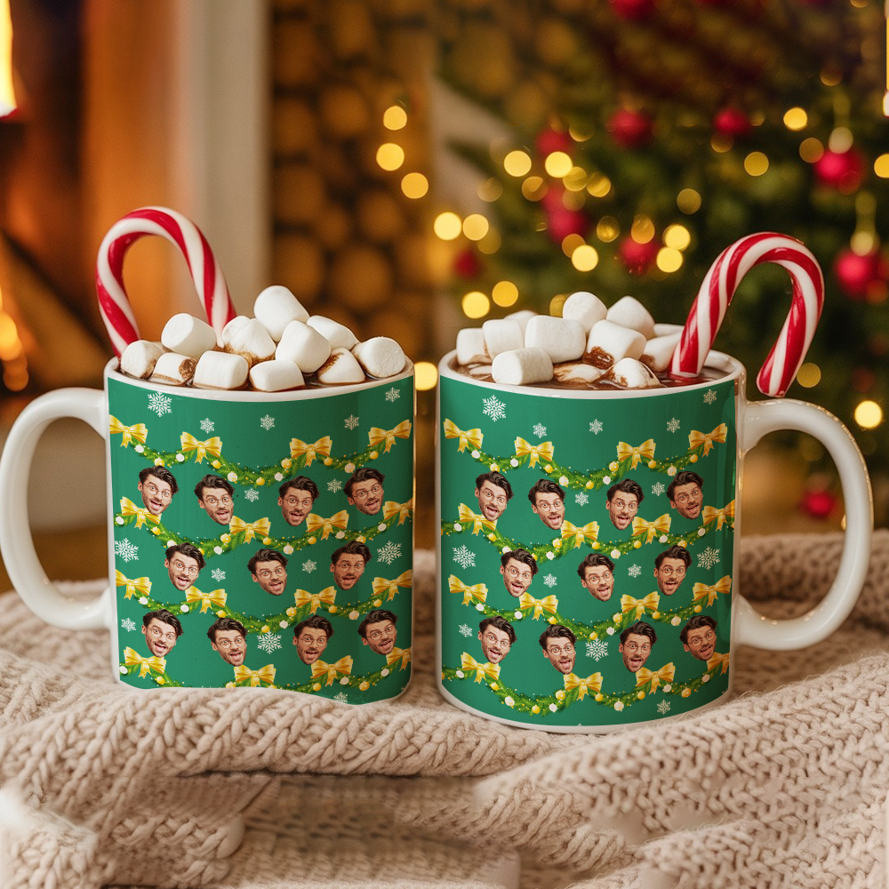 Personalized Dog Photo Christmas Mug – Custom Pet Name Coffee Cup – Funny Holiday Gift for Dog Lover 2025 Ceramic Mug TH99