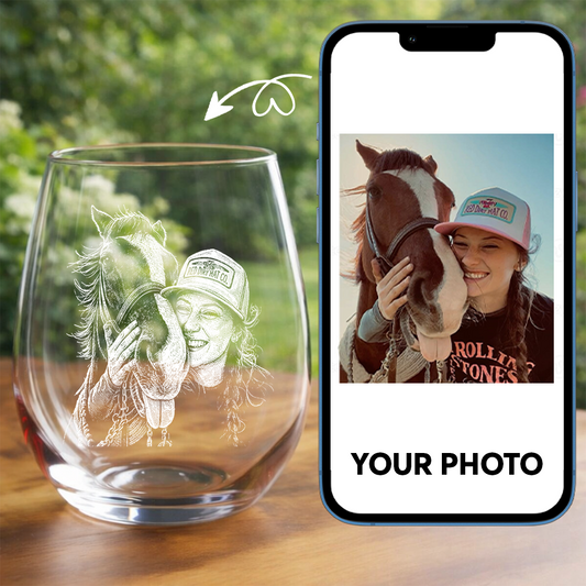 Custom Photo Your Horse Wine Glass For Farmer, Personalized Horse Lover Gift THUC99