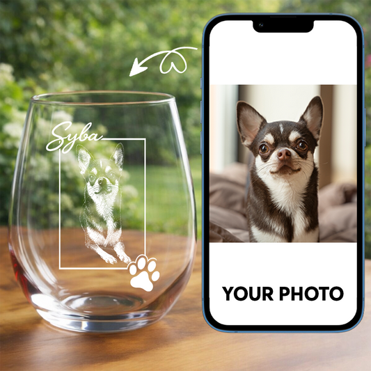 Custom Photo Dog Paw Wine Glass, Personalized Dog Lover Gift for Dog Mom and Dog Dad THUC99