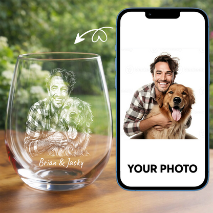 Custom Photo Your Pet Memorial Wine Glass, Personalized Dog Cat Loss Gift THUC99