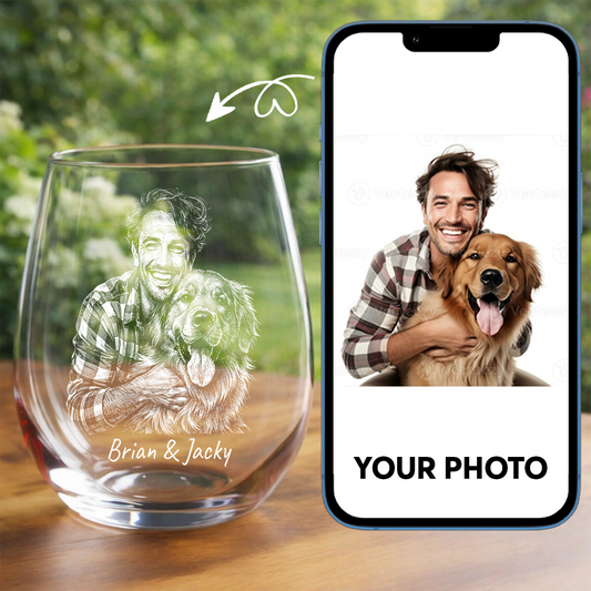 Custom Photo Your Pet Memorial Wine Glass, Personalized Dog Cat Loss Gift THUC99