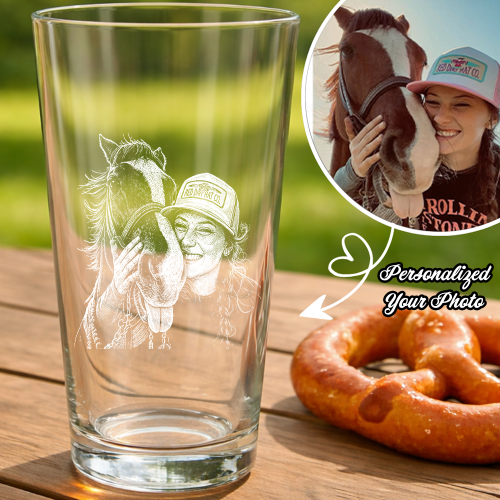 Custom Photo Your Horse Wine Glass For Farmer, Personalized Horse Lover Gift THUC99