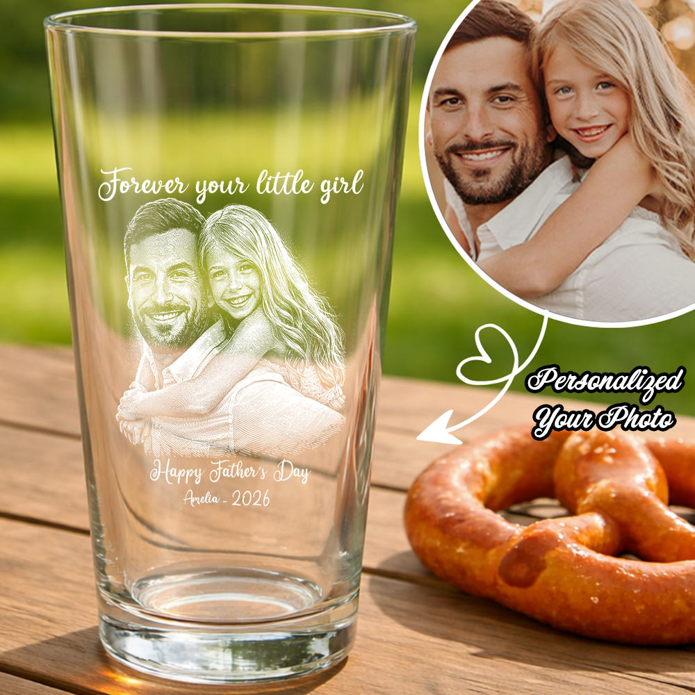 Custom Photo Happy Father's Day Wine Glass, Personalized Dad Gift THUC99