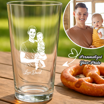 Custom Photo Daddy Wine Glass, Personalized Father's Day Gift for Dad from Kids THUC99