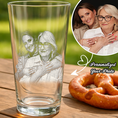 Custom Photo Mother's Day Stemless Wine Glass, Personalized Gift for Mom from Kids THUC99