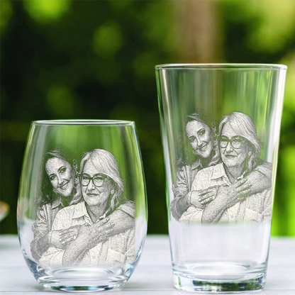 Custom Photo Mother's Day Stemless Wine Glass, Personalized Gift for Mom from Kids THUC99