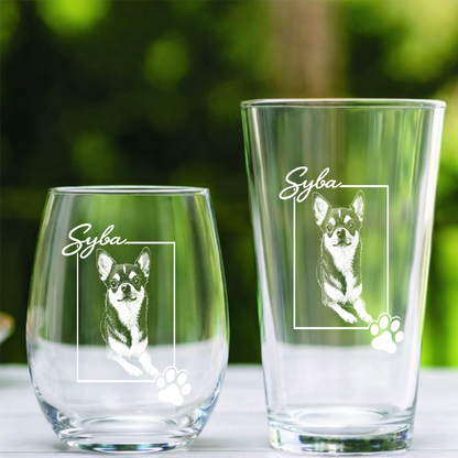 Custom Photo Dog Paw Wine Glass, Personalized Dog Lover Gift for Dog Mom and Dog Dad THUC99