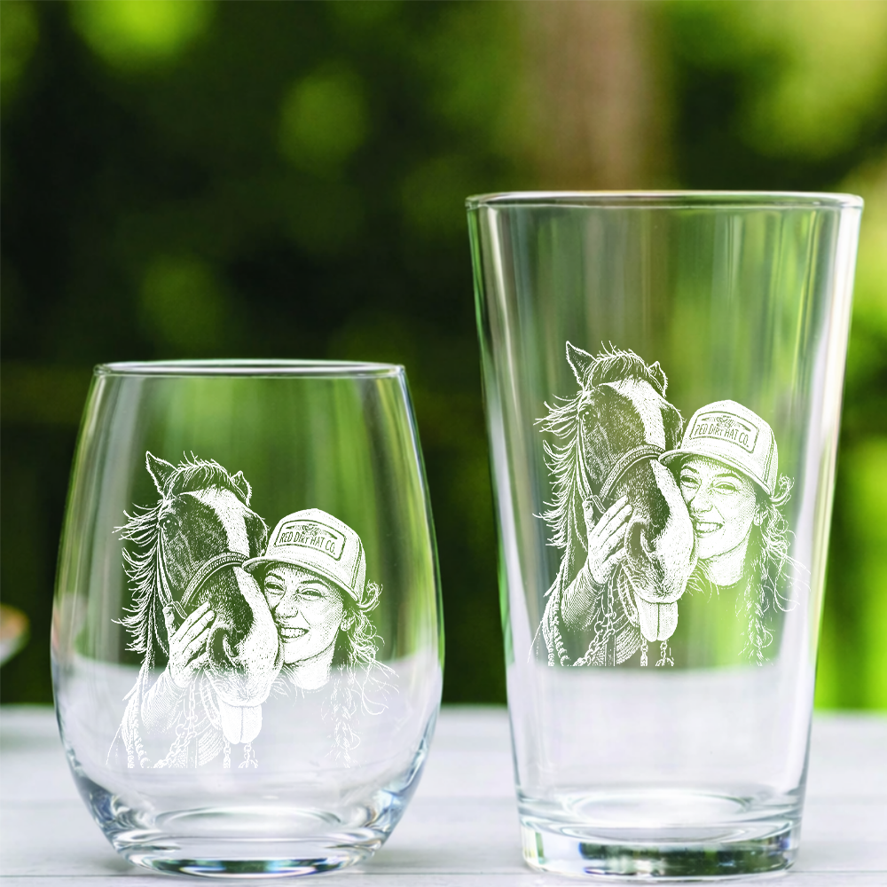 Custom Photo Your Horse Wine Glass For Farmer, Personalized Horse Lover Gift THUC99