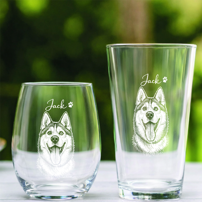 Custom Photo and Name Dog Wine Glass, Personalized Dog Lover Gift THUC99