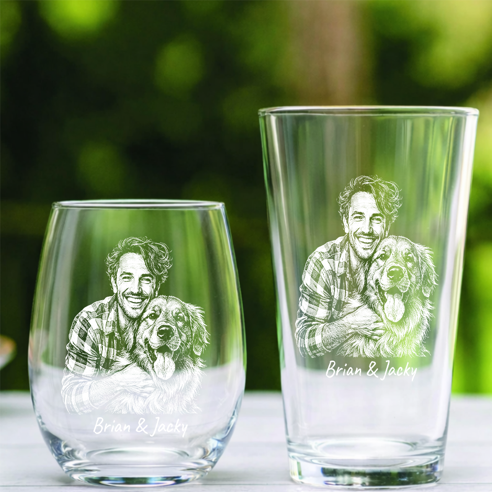 Custom Photo Your Pet Memorial Wine Glass, Personalized Dog Cat Loss Gift THUC99