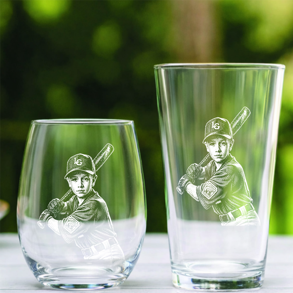 Custom Photo Your Son Baseball Wine Glass, Personalized Baseball Mom Gift THUC99
