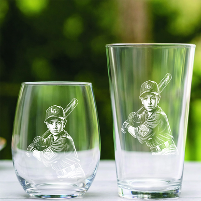 Custom Photo Your Son Baseball Wine Glass, Personalized Baseball Mom Gift THUC99