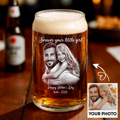Custom Photo Happy Father's Day Wine Glass, Personalized Dad Gift THUC99
