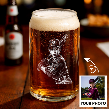 Custom Photo Your Son Baseball Wine Glass, Personalized Baseball Mom Gift THUC99