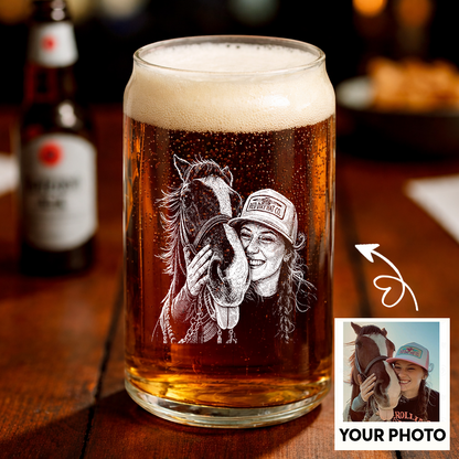 Custom Photo Your Horse Wine Glass For Farmer, Personalized Horse Lover Gift THUC99