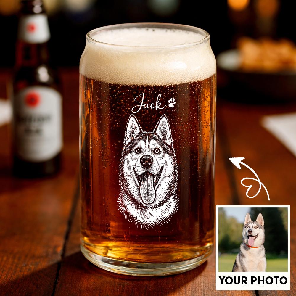 Custom Photo and Name Dog Wine Glass, Personalized Dog Lover Gift THUC99