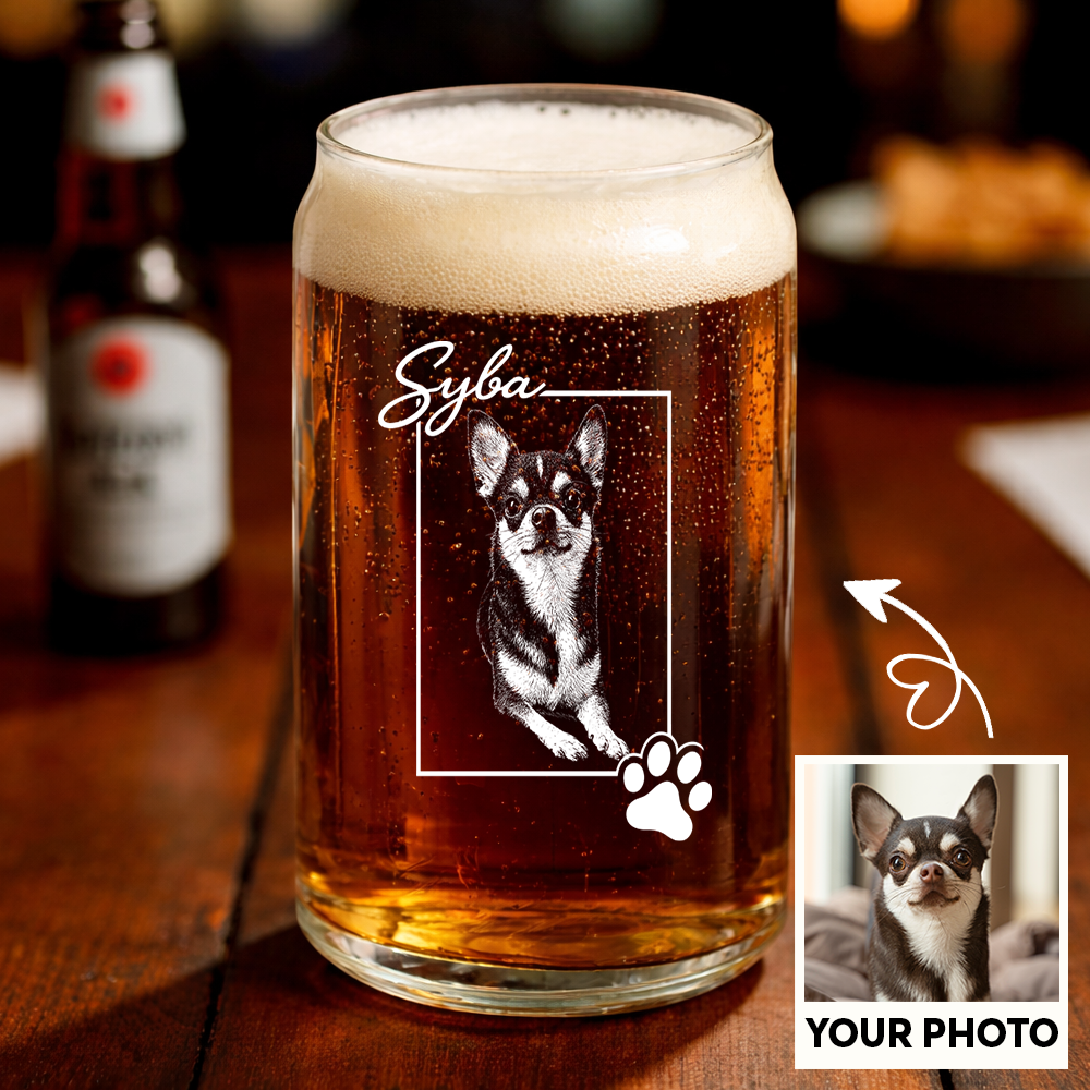 Custom Photo Dog Paw Wine Glass, Personalized Dog Lover Gift for Dog Mom and Dog Dad THUC99