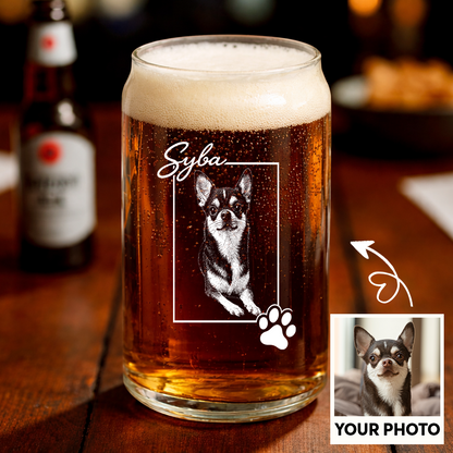 Custom Photo Dog Paw Wine Glass, Personalized Dog Lover Gift for Dog Mom and Dog Dad THUC99
