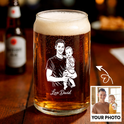 Custom Photo Daddy Wine Glass, Personalized Father's Day Gift for Dad from Kids THUC99