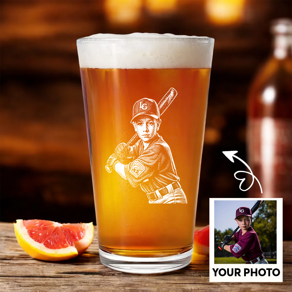 Custom Photo Your Son Baseball Wine Glass, Personalized Baseball Mom Gift THUC99