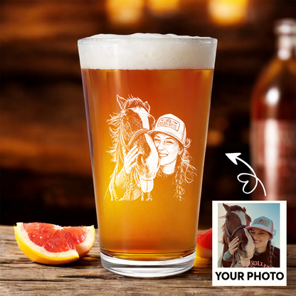 Custom Photo Your Horse Wine Glass For Farmer, Personalized Horse Lover Gift THUC99