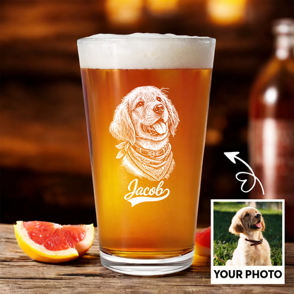 Custom Photo Dog with Name Wine Glass, Personalized Dog Lover Gift THUC99