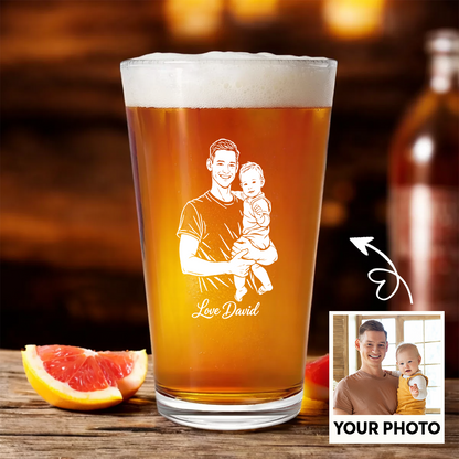 Custom Photo Daddy Wine Glass, Personalized Father's Day Gift for Dad from Kids THUC99