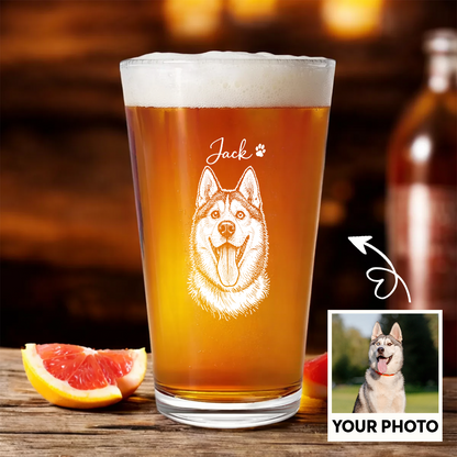 Custom Photo and Name Dog Wine Glass, Personalized Dog Lover Gift THUC99