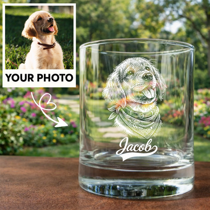 Custom Photo Dog with Name Wine Glass, Personalized Dog Lover Gift THUC99