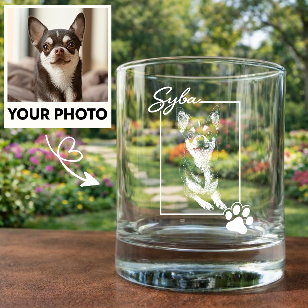 Custom Photo Dog Paw Wine Glass, Personalized Dog Lover Gift for Dog Mom and Dog Dad THUC99