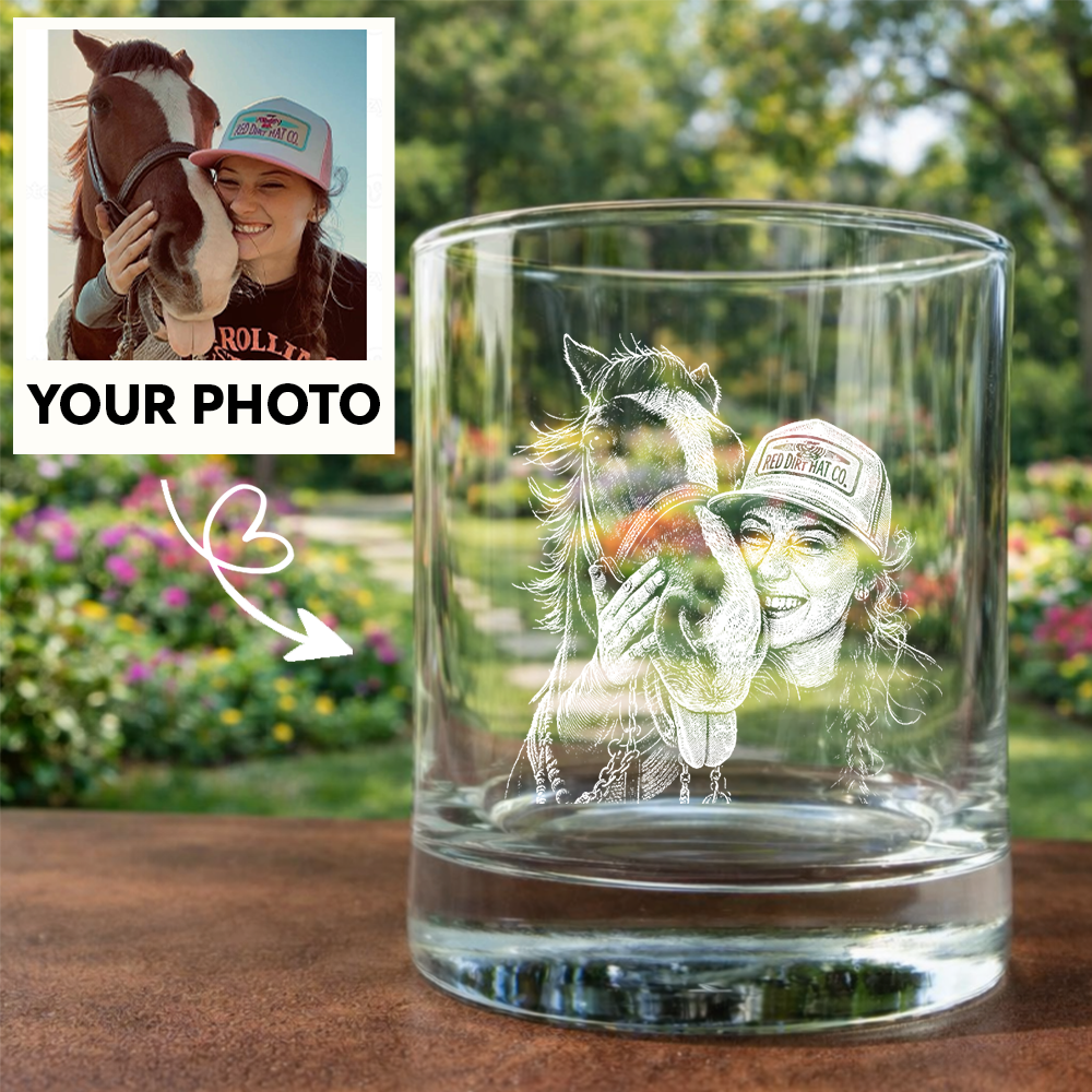 Custom Photo Your Horse Wine Glass For Farmer, Personalized Horse Lover Gift THUC99