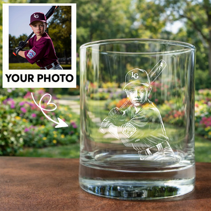 Custom Photo Your Son Baseball Wine Glass, Personalized Baseball Mom Gift THUC99