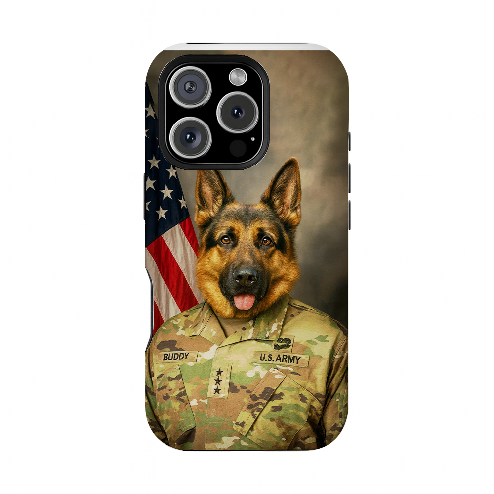 Custom Dog Photo Us Army Phone Case _ Gift For Dog Lovers
