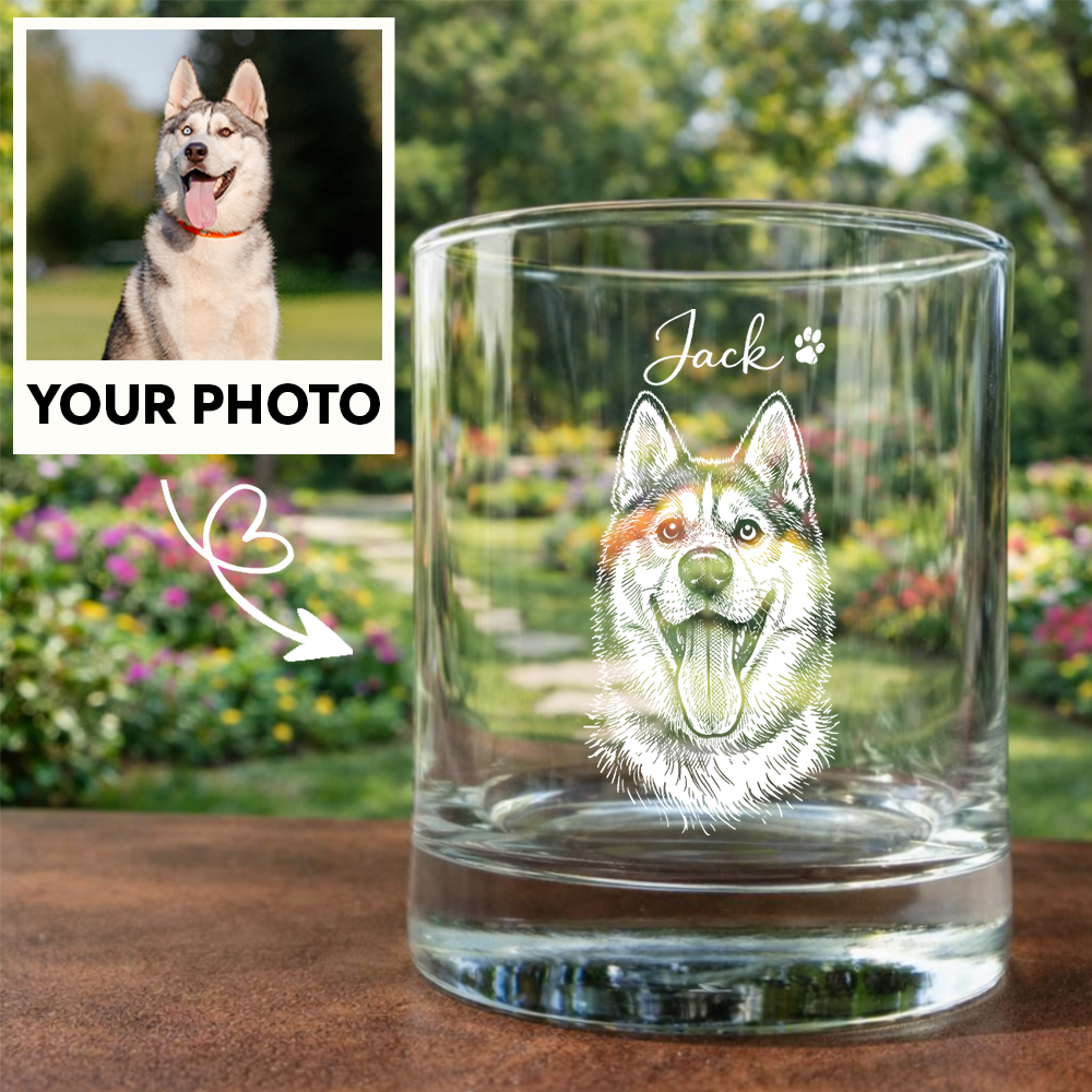 Custom Photo and Name Dog Wine Glass, Personalized Dog Lover Gift THUC99