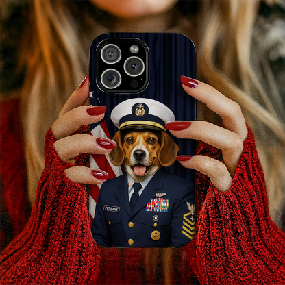 Custom Dog Photo Us Navy Phone Case _ Gift For Dog Lovers