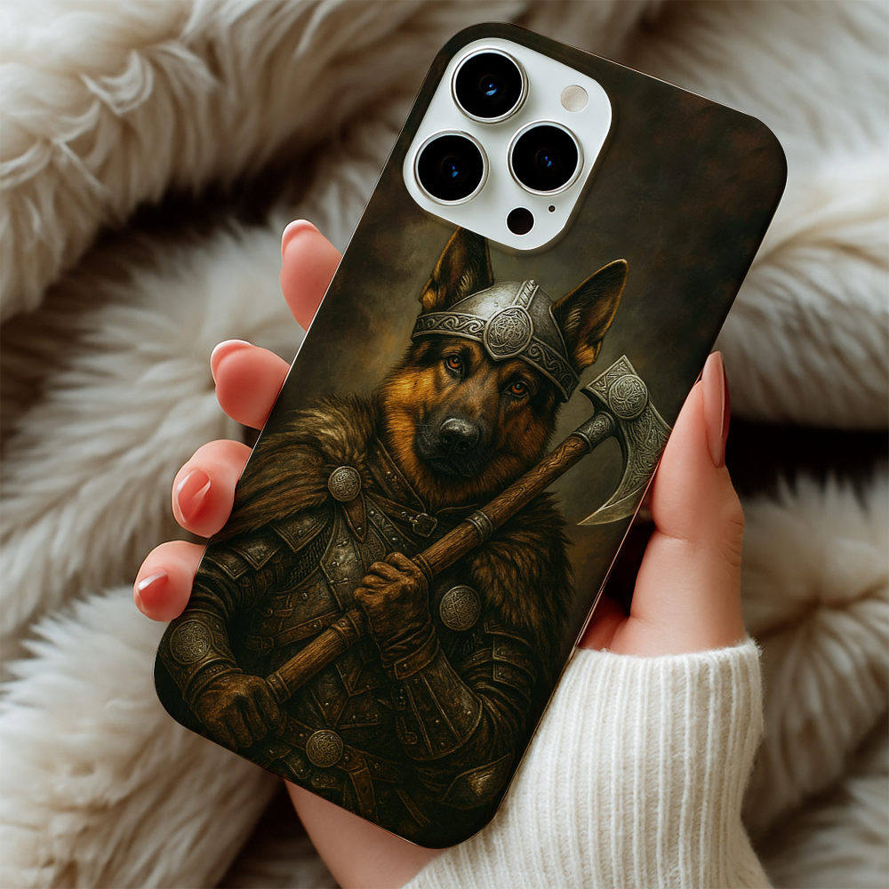 Custom Dog Photo Viking Warrior Phone Case _ Gift For Dog