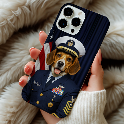 Custom Dog Photo Us Navy Phone Case _ Gift For Dog Lovers
