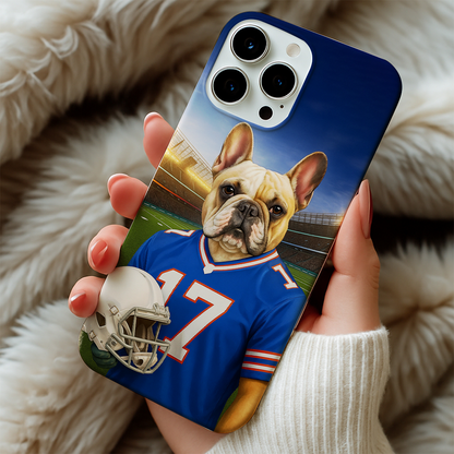 Custom Dog Photo Football Style Phone Case _ Gift For Dog Lovers