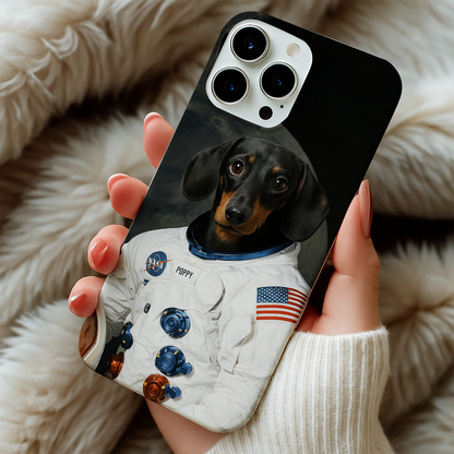 Custom Photo Dog Astronaut Phone Case _ Gift For Dog Lovers