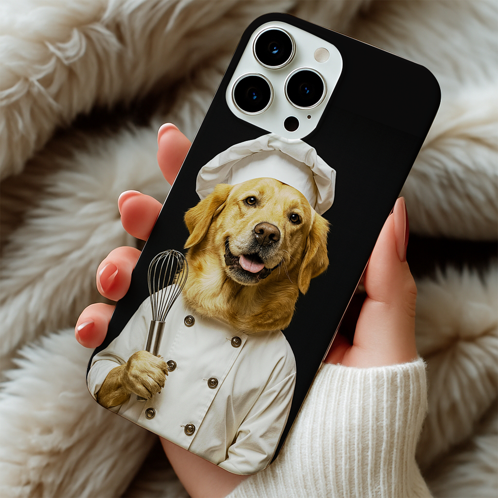 Custom Photo Dog Chef Phone Case _ Gift For Dog Lovers