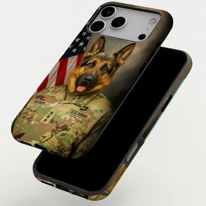 Custom Dog Photo Us Army Phone Case _ Gift For Dog Lovers