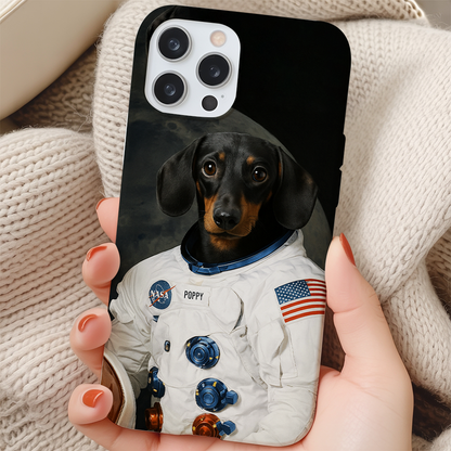 Custom Photo Dog Astronaut Phone Case _ Gift For Dog Lovers