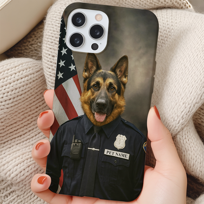 Custom Dog Photo Policeman Phone Case _ Gift For Dog Lovers