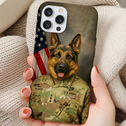 Custom Dog Photo Us Army Phone Case _ Gift For Dog Lovers