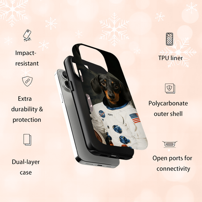 Custom Photo Dog Astronaut Phone Case _ Gift For Dog Lovers