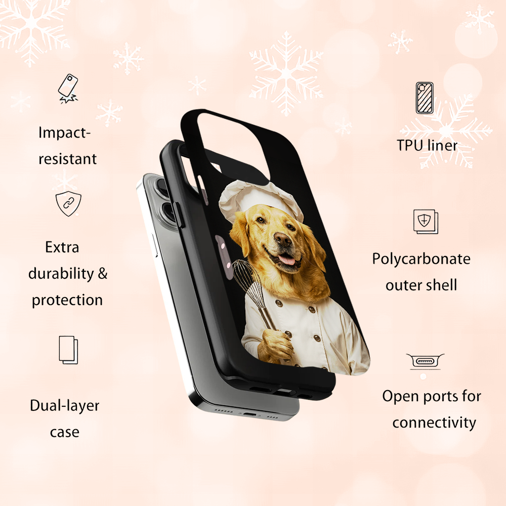 Custom Photo Dog Chef Phone Case _ Gift For Dog Lovers