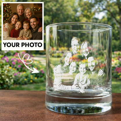 Custom Photo Family Love Papa Stemless Wine Glass, Personalized Gift For Father's Day THUC99