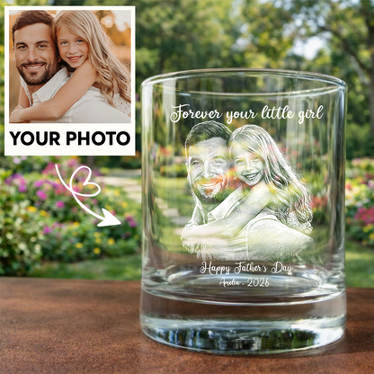 Custom Photo Happy Father's Day Wine Glass, Personalized Dad Gift THUC99